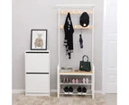 Coat Rack Stand 175cm White HSR40W