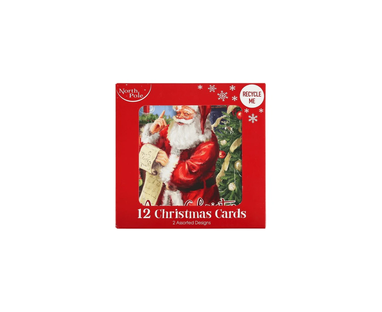 Eurowrap Santa Claus Christmas Card (Pack of 24) (Red) - SG22362