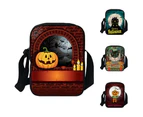 Portable Unisex Halloween Cartoon Pumpkin Print Crossbody Shoulder Bag Pouch - 8#