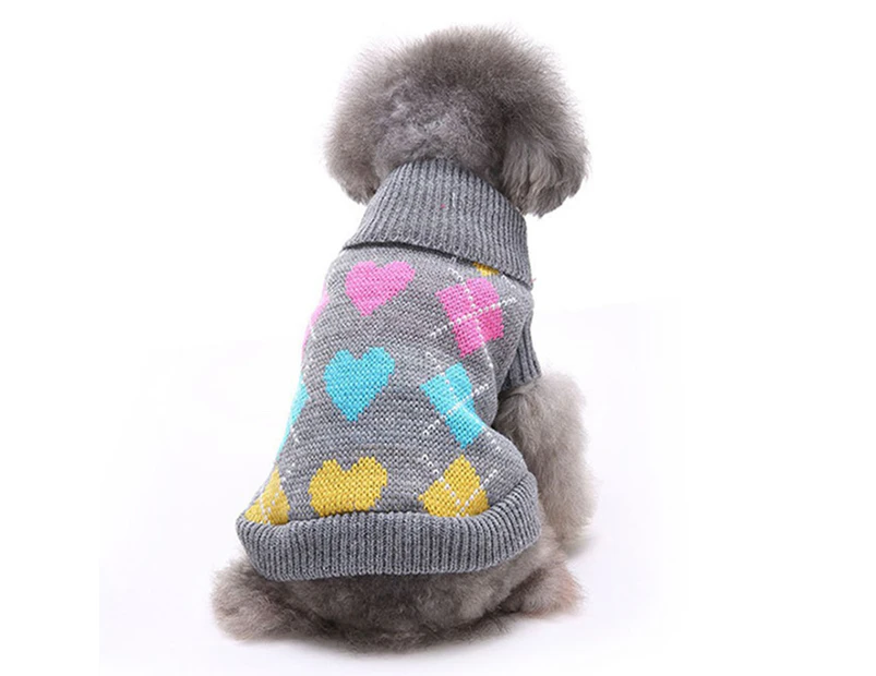 Dog sweater Pet Christmas sweater Knitted high collar pet sweater- l