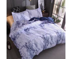 Marble Floral Doona Duvet Quilt Cover Set Single Double Queen King Size Bedding - AQ08096