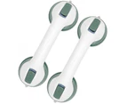 12 Inch Grab Bars Shower Handle for Bathroom with Strong Suction Cup for Elderly/Seniors, Handicap and Kids - Green, 2Pcs