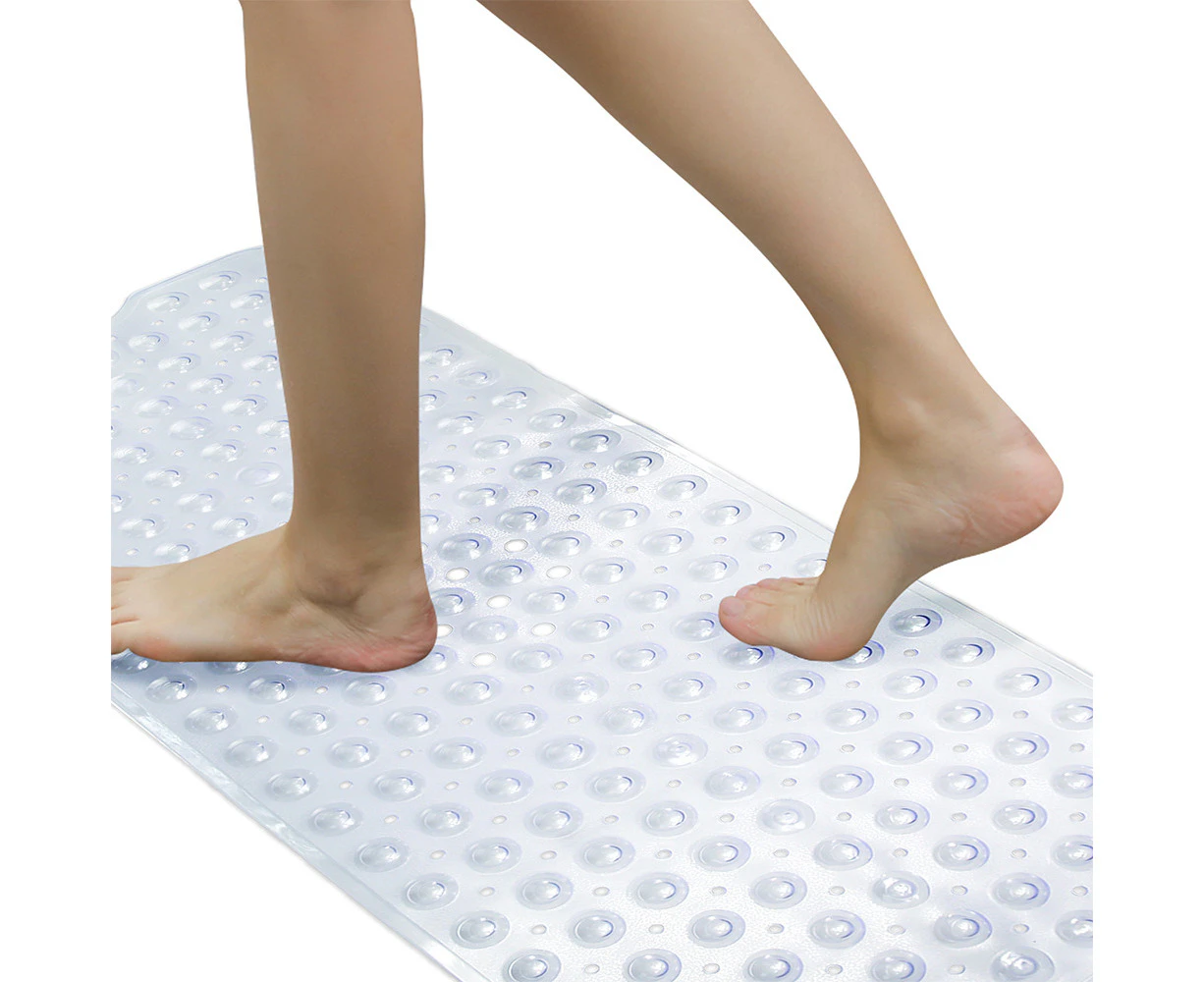 Bath Shower Mat Kid Anti Non Slip Rubber Sucker Bathtub Clear