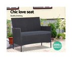 4-piece Outdoor Lounge Setting Wicker Patio Furniture Dining Set Black