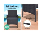 4-piece Outdoor Lounge Setting Wicker Patio Furniture Dining Set Black