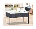 4-piece Outdoor Lounge Setting Wicker Patio Furniture Dining Set Black