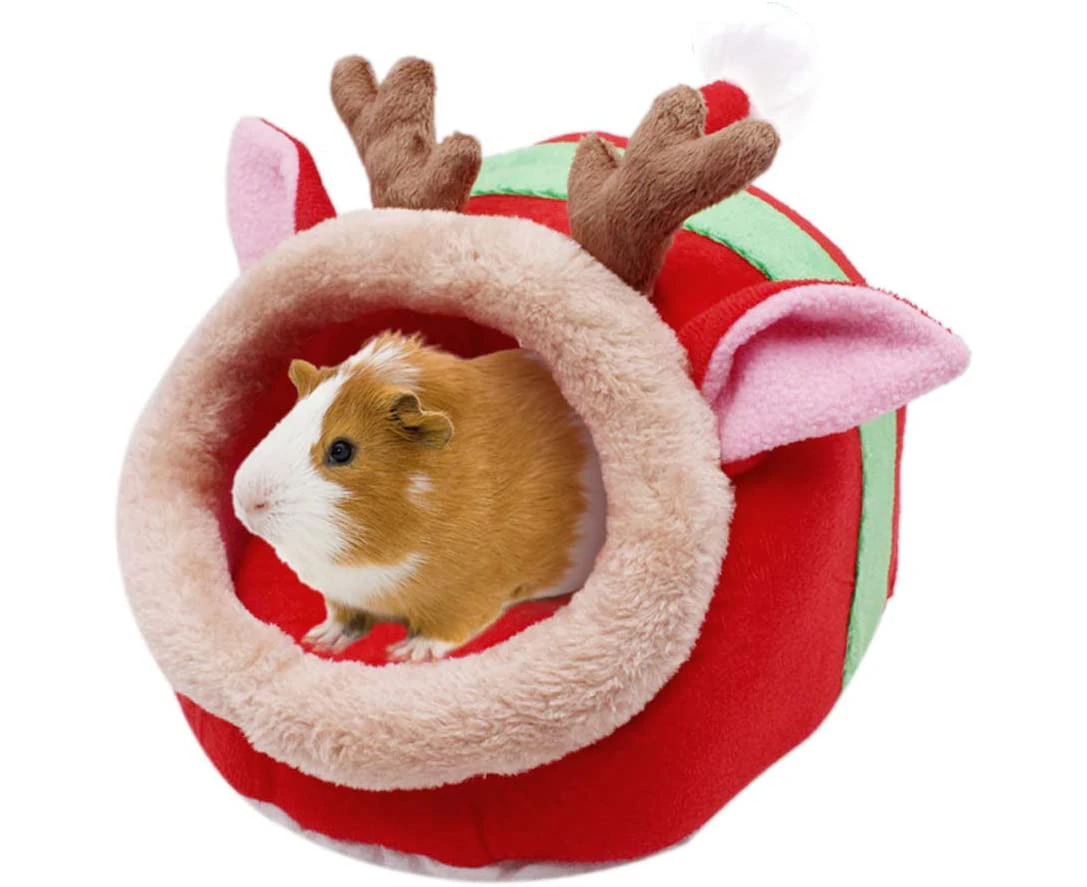 Chinchilla Hedgehog Guinea Pig Bed Accessories Cage Toys Bearded Dragon House Hamster Supplies Habitat Ferret Rat5-ReindeerS