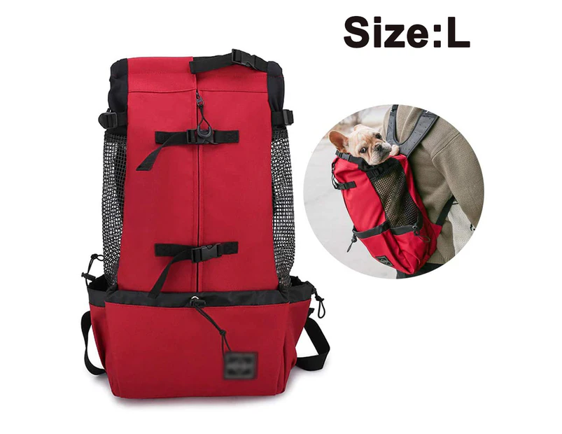 Dog Carrier Backpack for Small and Medium Pets Front Facing Adjustable Dog Backpack Carrier Fully Ventilated (L)