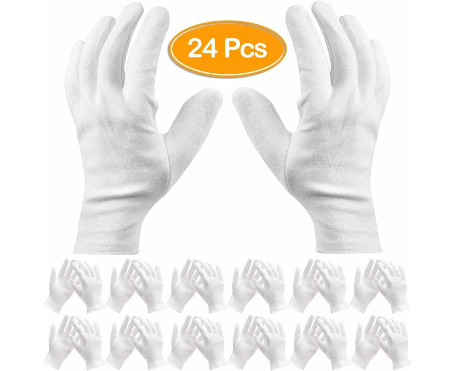 Pack Of 12 White Cotton Gloves - Versatile And Reusable For Various Purposes