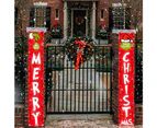 Christmas Porch Sign Oxford Cloth Xmas Door Banner Wall Hanging Party Decoration-Style 1