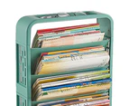 Classroom Bookshelf Large Capacity Multi Layer Book Organizing Storage Shelf for Students Classroom Home Green