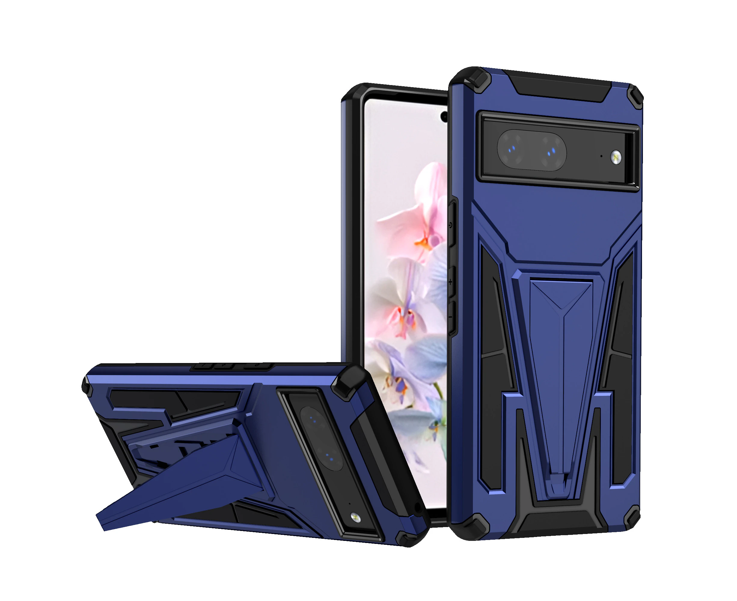 For Google Pixel 7 Case Shockproof with Holder - Blue