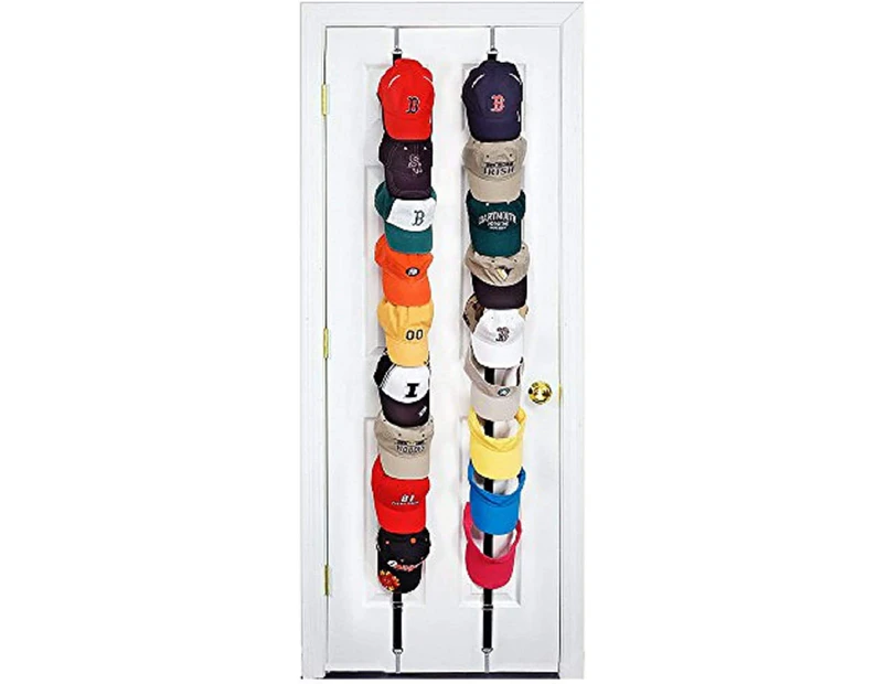 Hat Rack for Baseball Caps and Organizer Holder Display over the Door or on the Wall Hat Hanger with 2 Durable Straps and 7 Adjustable Hooks