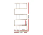 Nnedszartiss 5 Tier Display Book Storage Shelf Unit - White Brown