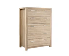 Bedroom 5 Drawers Tallboy Dresser Table Bedroom Storage Cabinet