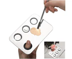 Cosmetic Palette with Mini Ring Palette and Spatula Set Tool 3-Wells Stainless Steel Mixing Makeup Palette Women Cosmetic Palette for Makeup Nail Art Acces