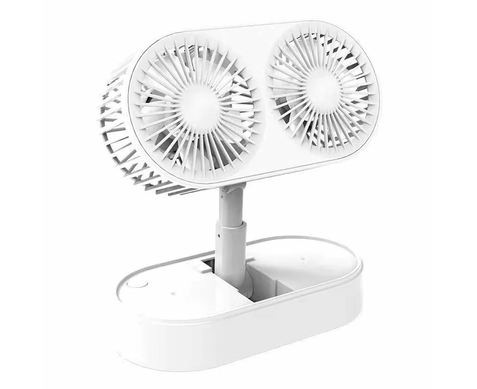 Portable Desktop Fan With Dual Foldable Motors,Blanco