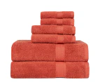 6PCS 100% Combed Cotton Towel Set Bath Towel Hand Towel & Face Washer Sets Rust
