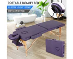 Portable Wooden Aluminium Massage Table Fold Beauty Therapy Bed Chair Waxing Purple