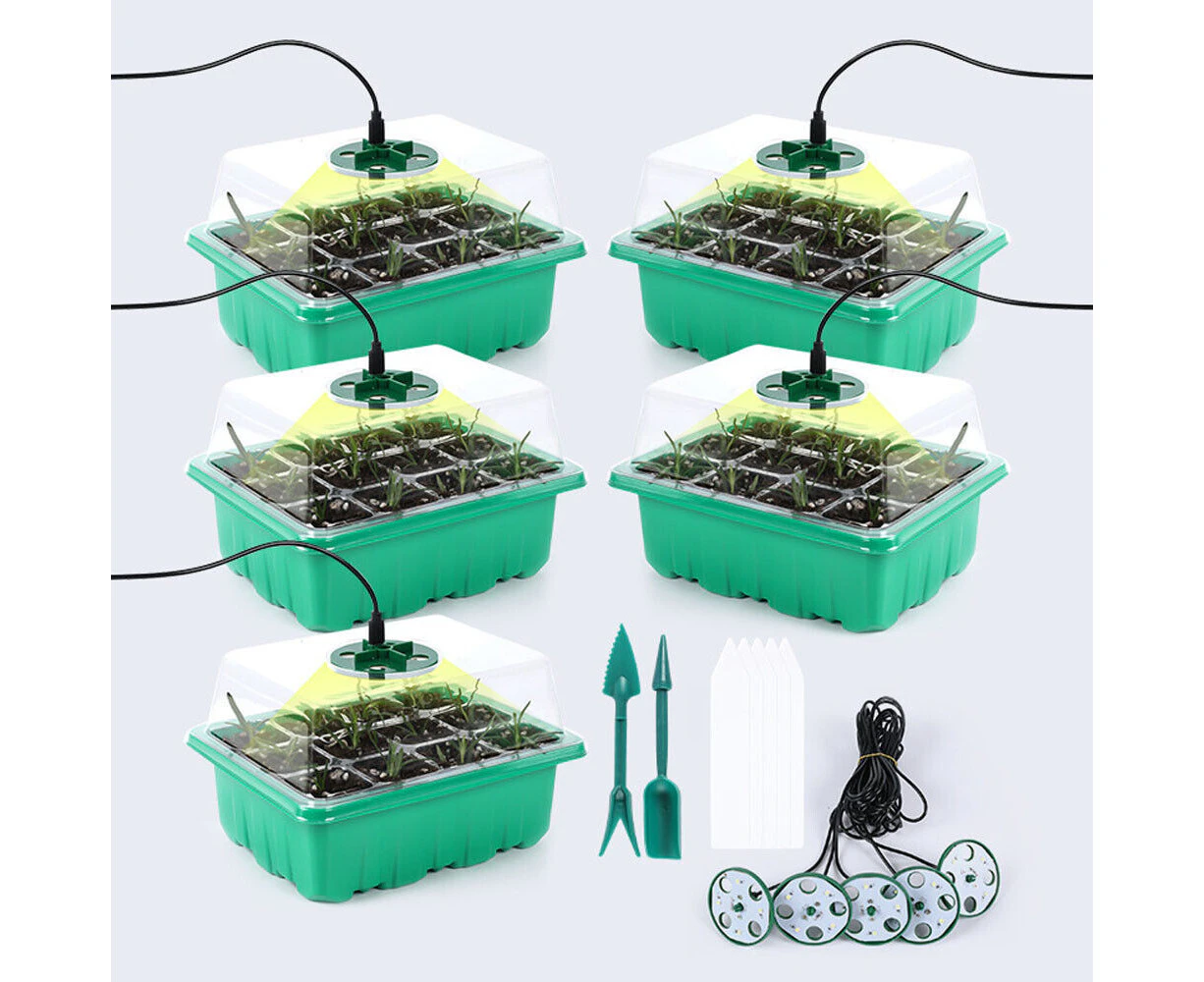 Grow Box with lamp 5 Pack Seed Starter Trays Kit 5 Set Seedling Incubator