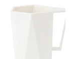 Geometric Bathroom Cups Tumblers with Handles, Unbreakable Reusable Toothbrush Holders Beige