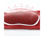 qu 2Pcs Kneecap Delicate Elastic Non-deforming Casual Woven Kneepad for Football-Red