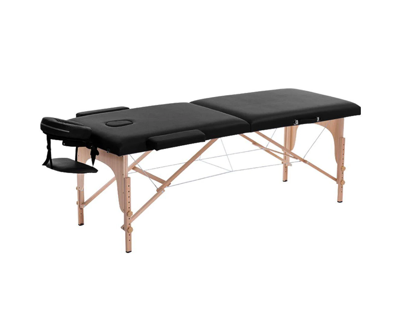 Portable Wooden Aluminium Massage Table Fold Beauty Therapy Bed Chair Waxing Black