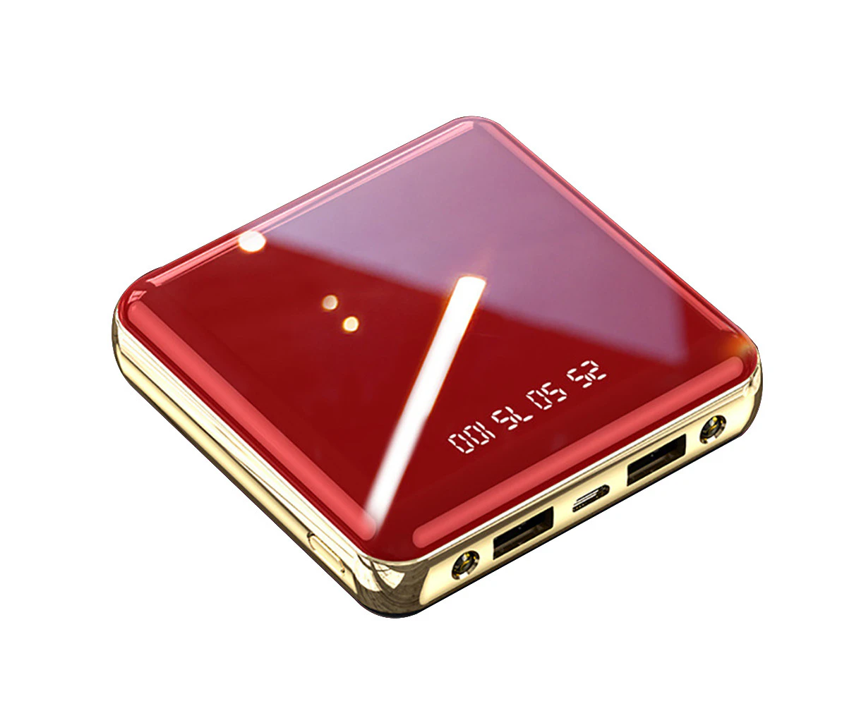 Bluebird 10000/20000mAh Portable Digital Display Mirror External Battery Phone Power Bank-Red