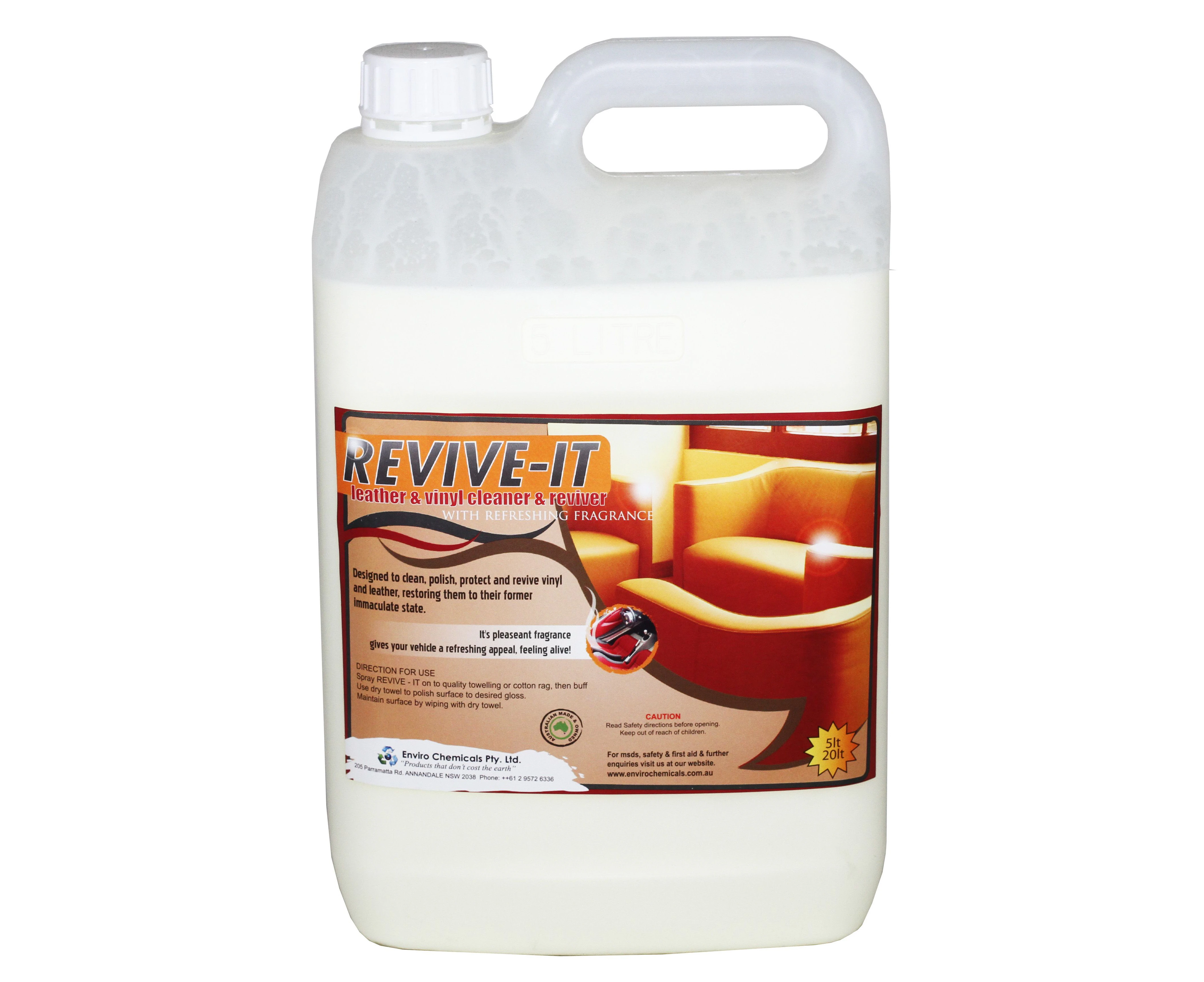 Enviro Chemicals Revive It Leather and Vinyl Lemon Cleaner 5 Litres