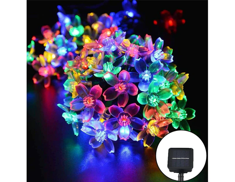 12m-100LED multicolor flower lights Solar Fairy String Lights