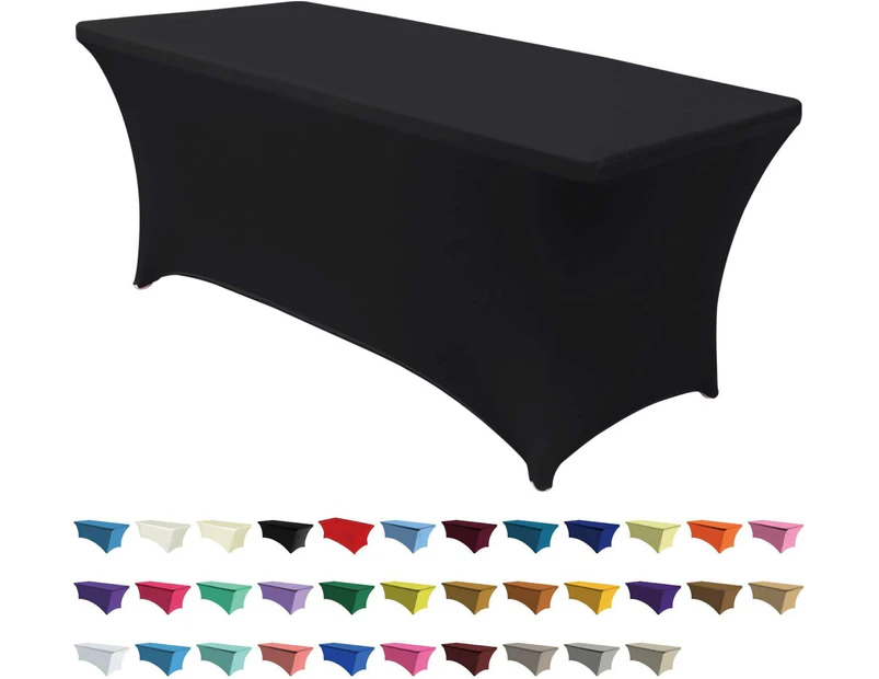 Spandex Tablecloths for 4 ft Home Rectangular Table Fitted Stretch Table Cover Polyester Tablecover Table Toppers