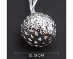 1Pcs Solar Morocco Ball String Lights - Silver Ball (Warm Color) Solar Powered 8 Functions 5 Meters 20 Lights