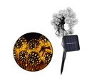 1Pcs Solar Morocco Ball String Lights - Silver Ball (Warm Color) Solar Powered 8 Functions 5 Meters 20 Lights