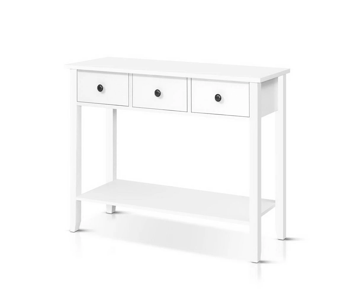 Hallway Console Table Hall Side Entry 3 Drawers Display White Desk Furniture