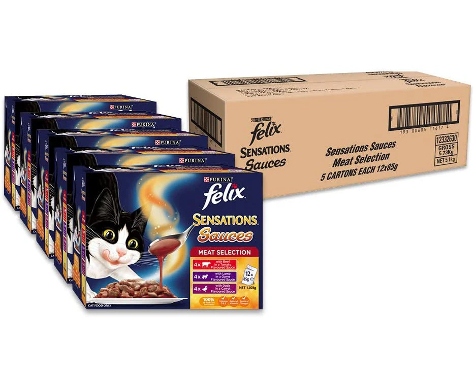 Felix Sensations Sauces - Meat Selection, Adult and Senior, 60x85g