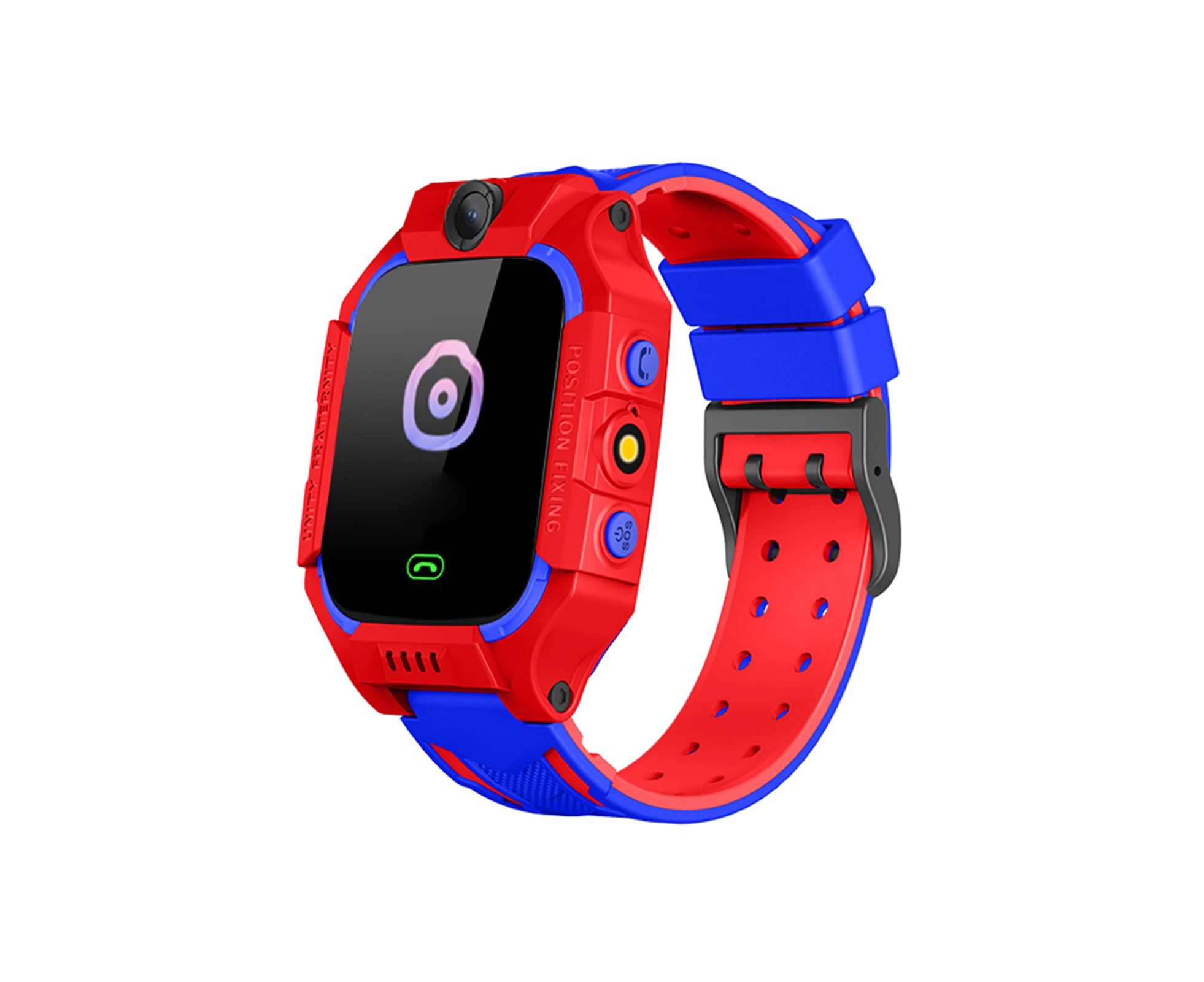 Q19 Smart Watch Waterproof Fashion Silicone Flashlight Children Watch for-Red