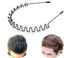 Black Wavy Spring Hair Bands For Men Women's Headbands