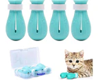 4 Cats Shoe, Anti Scratch Cat Boots, Adjustable Cat Paw Guard For Home, Bathroom, Beauty, Treatment Control, Cat Massage Station (Blue)