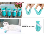 4 Cats Shoe, Anti Scratch Cat Boots, Adjustable Cat Paw Guard For Home, Bathroom, Beauty, Treatment Control, Cat Massage Station (Blue)