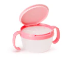 Children'S Double-Handled Snack Cups, Toddler And Baby Snack Containers, Portable Cookie Candy Boxes,Red