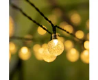 Solar String Lights Outdoor 50 Led 32 Feet Crystal Globe Lights with 8 Lighting Modes Waterproof Solar Powered Patio Lights Garden Yard Porch-Warm White