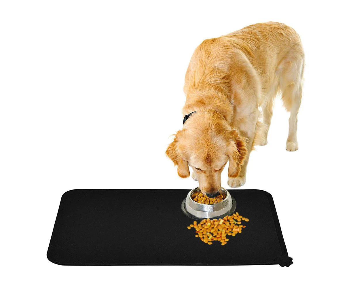 Bowl Pad, for Dogs and Cats, Waterproof and Non-slip Silicone Feeding Bowl Pad for Feeding Bowls, Water Bowl, Feeding Mat,-Black