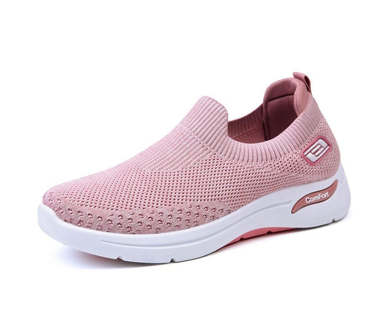 Ladies Flats Slip-on Women's Platform Sport Shoes Fashion Sneakers - Pink