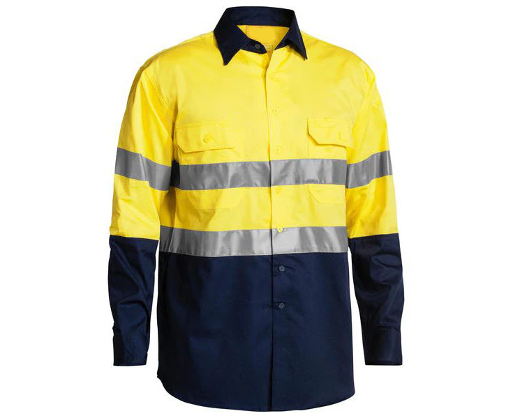 Bisley Taped Hi Vis Cool Lightweight Shirt  Long Sleeve (BS6896)