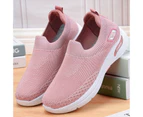 Ladies Flats Slip-on Women's Platform Sport Shoes Fashion Sneakers - Pink