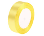 25 Yards Length ( 25 MM Width ) DIY Colorful Double-faced Ribbon for Wedding Party Craft Satin Yellow