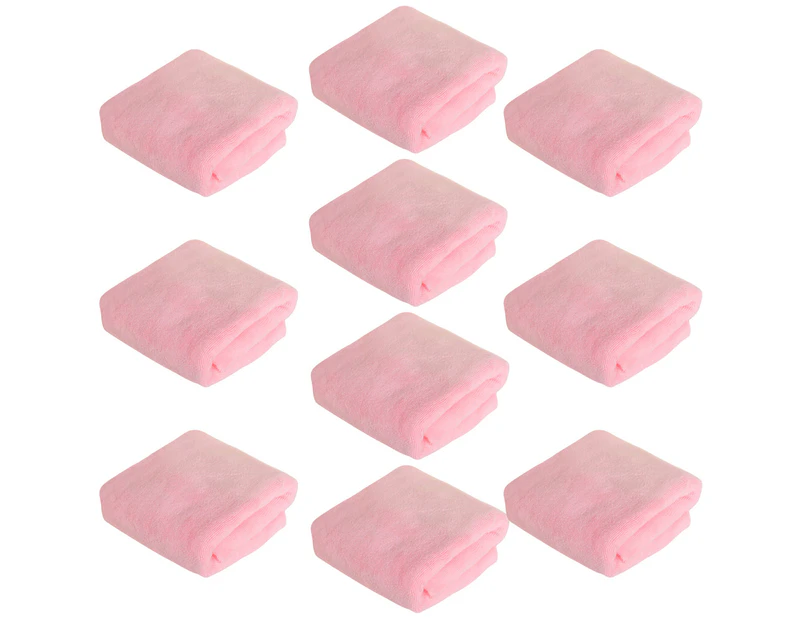 Salon Hair Towels 10 Pack - Fast Drying Towel for Hair, Hands, Face Use at Home, Salon, Spa, Barber light pink