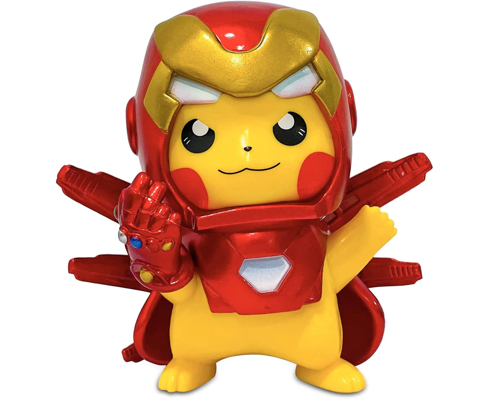 Iron Man mk5 gk Pika-chu Marvel Heroes Iron Man Thanos Gloves Figure Decoration, Pika Action Figure, Superhero, Statue, Birthday Gift PVC 4 Inch