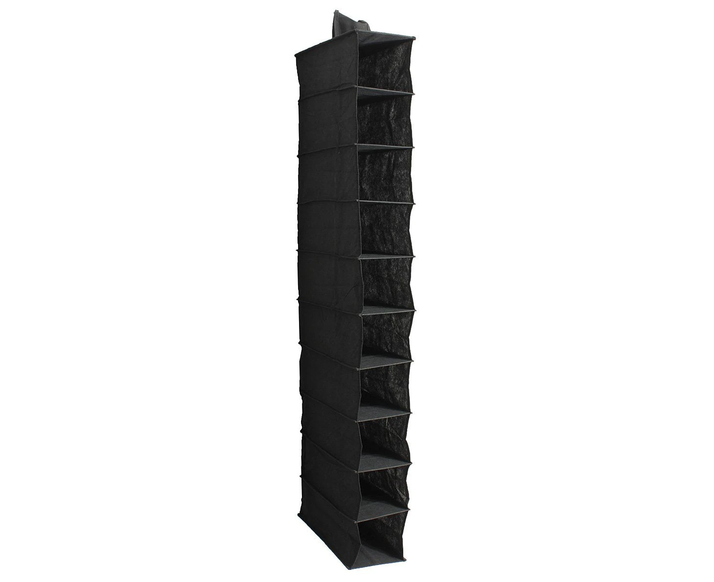 10 Tiers Hanging Rack Bag Cloth Shoes Hanger Organizer Wardrobe Armoires Closet Storage Home Decor - Black