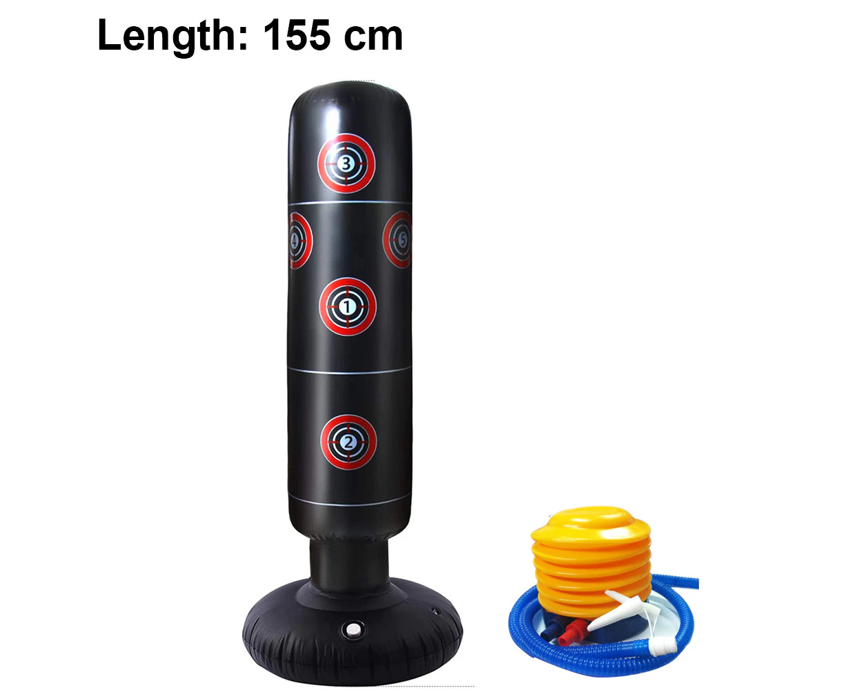 Inflatable Punching Bag - Kids Freestanding Punching Bag - Training Target Columns, Durable Pvc Material，1.55M